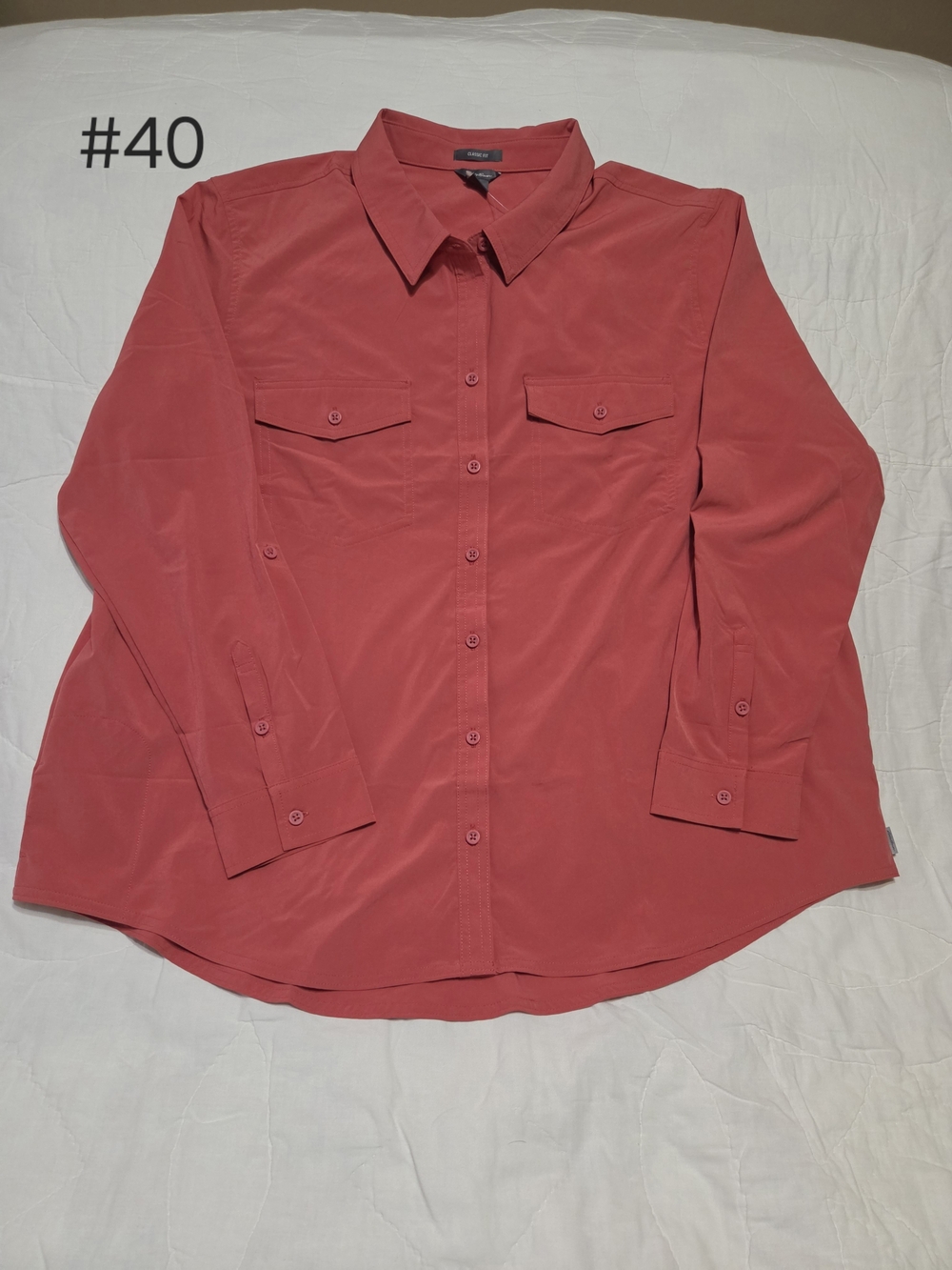 Eddie Bauer Women's Departure Shirt XXL Coral Pink NWT UPF 50 Classic Fit